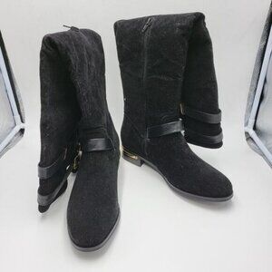 JUST FAB NIB womens 9 Karisma black suede over the knee boots